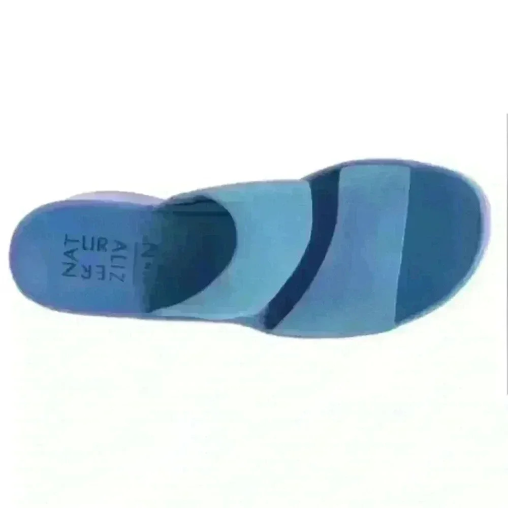 Naturalizer Blue Platform Slide Sandals - Picture 2 of 10